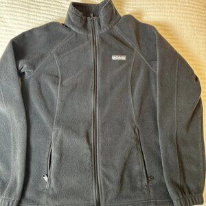 Columbia Womens Medium Gray Fleece Jacket Full Zip Size L Large Benton Springs